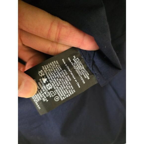 Tory Burch Ariana Crisp Poplin Mirror Applique Tunic 4 Navy - Picture 10 of 12